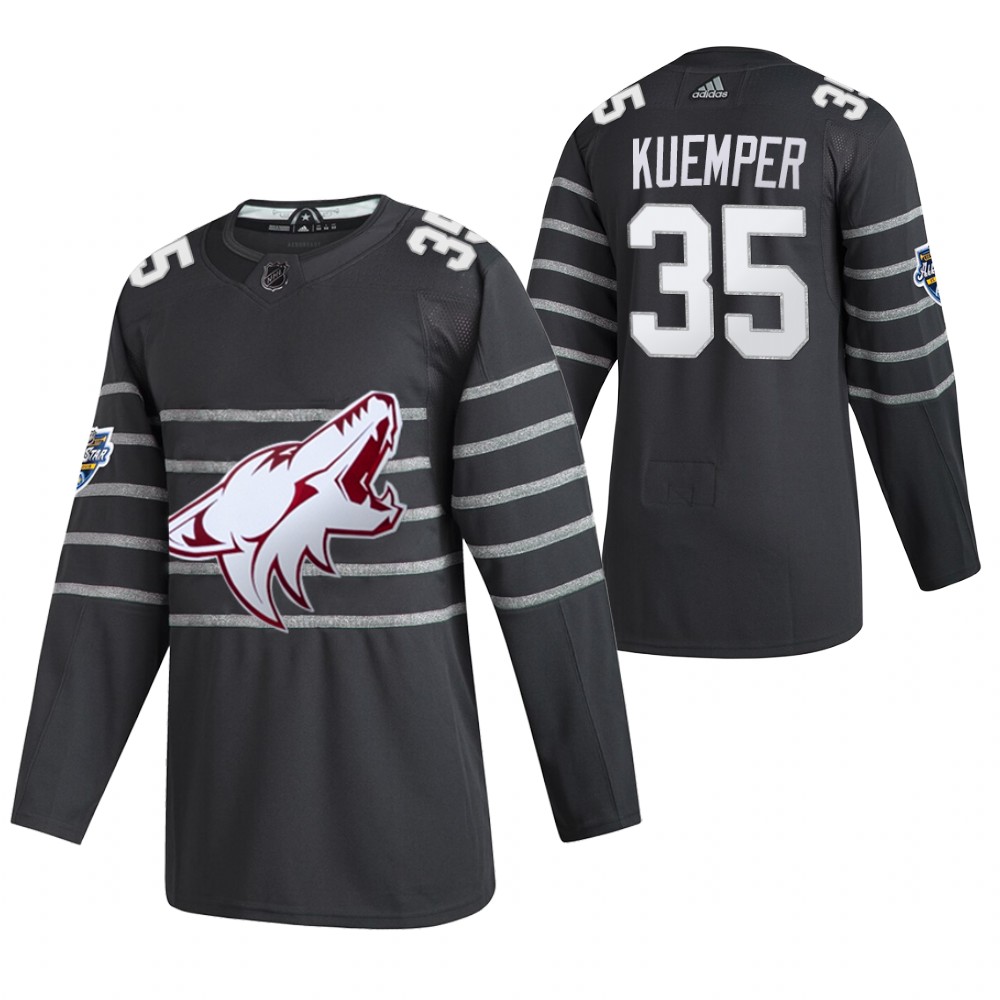 Men's Arizona Coyotes #35 Darcy Kuemper 2020 Grey All Star Stitched NHL Jersey